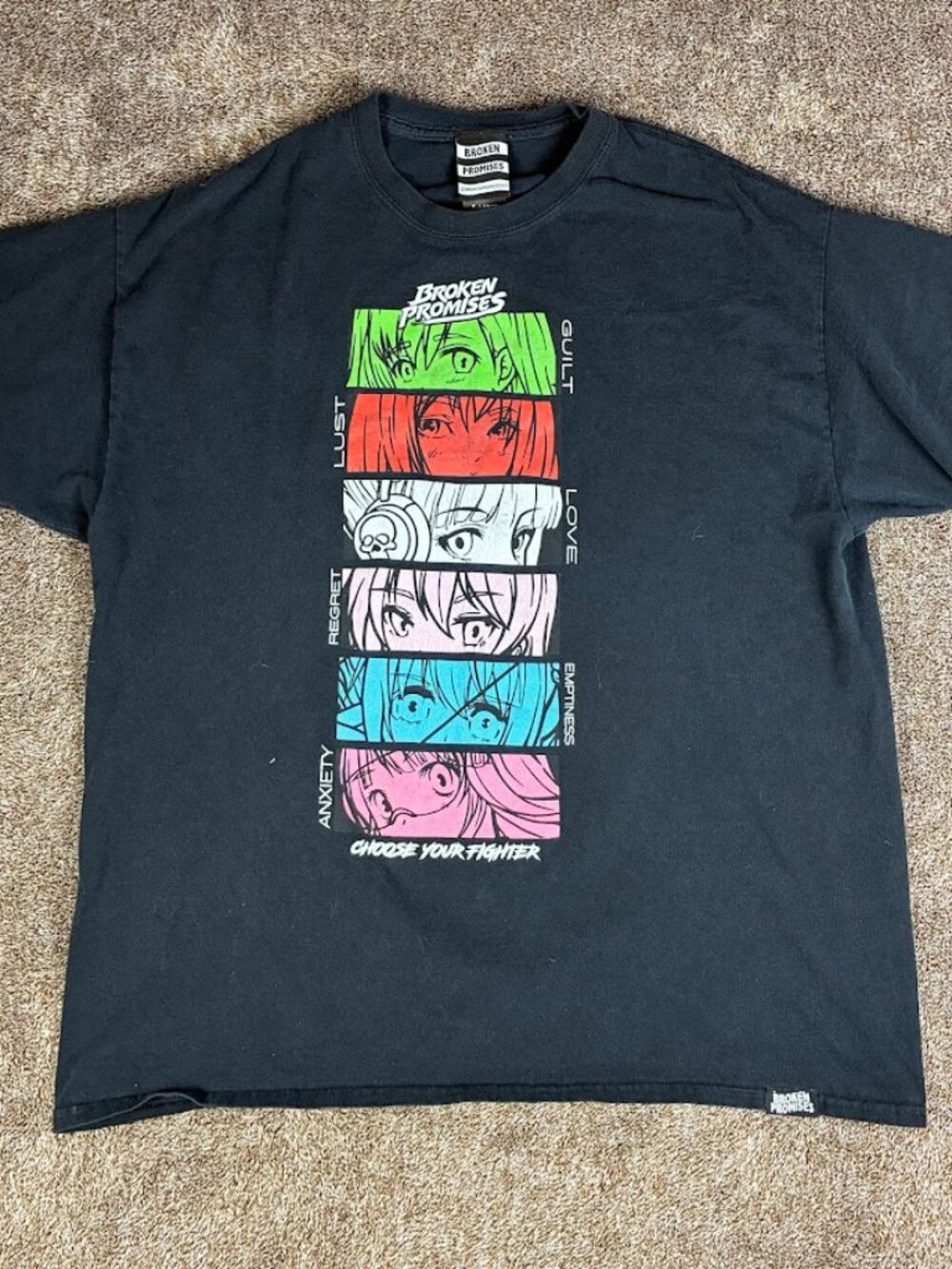 Broken Promises Choose Your Fighter Tshirt Mens Size XLarge Black